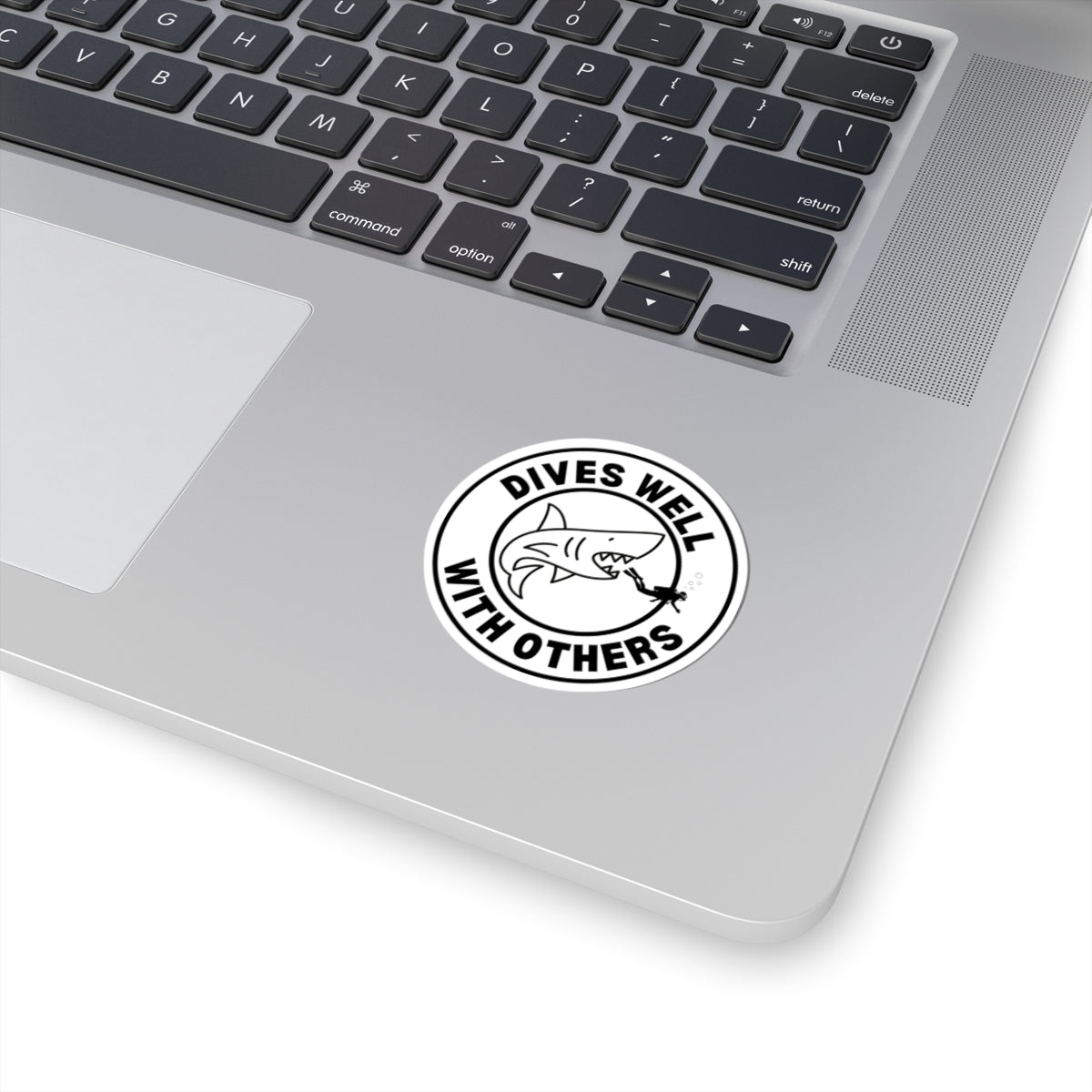 Dives Well With Others | Scuba Diving Kiss Cut Sticker