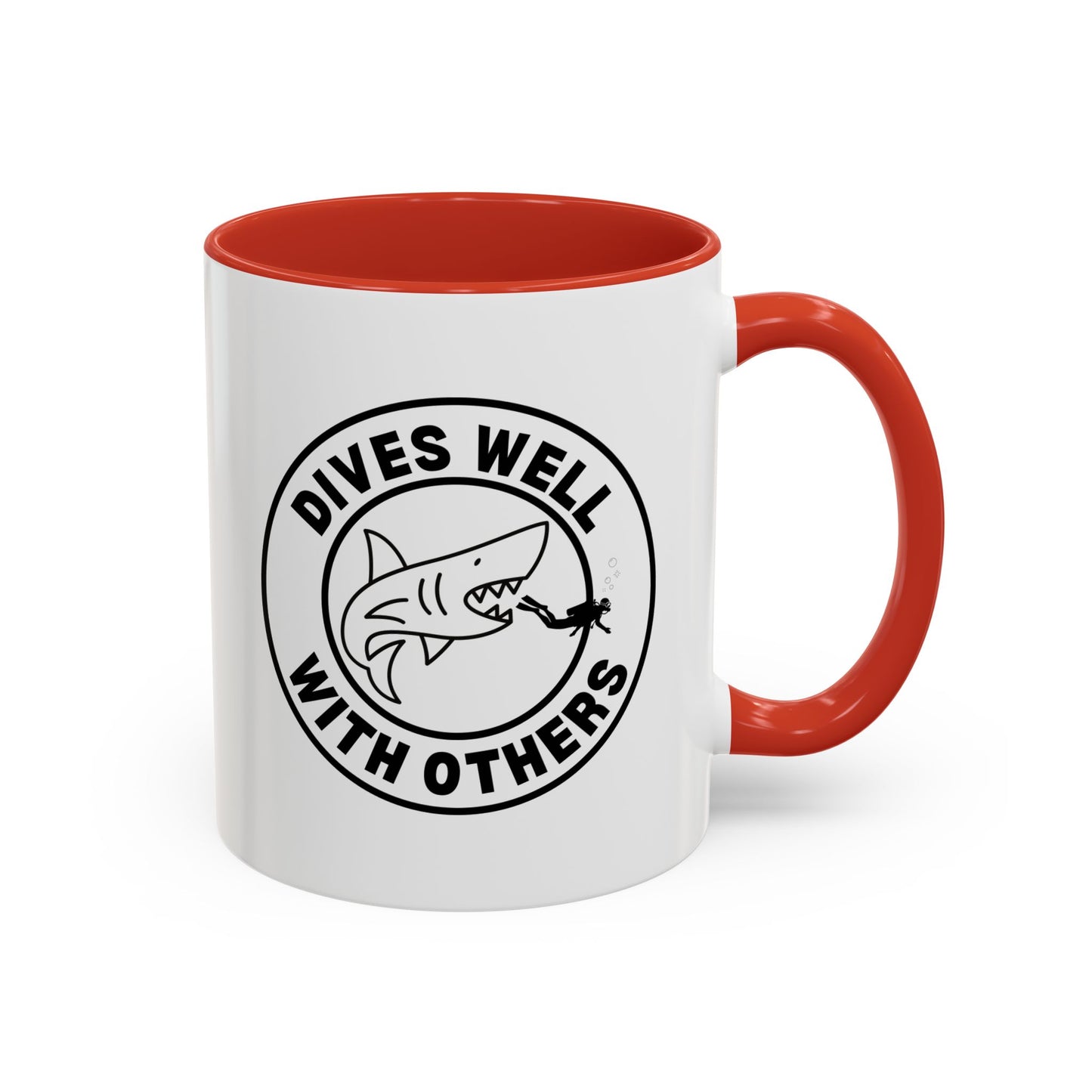 Dives Well With Others | 11oz Ceramic Coffee Cup