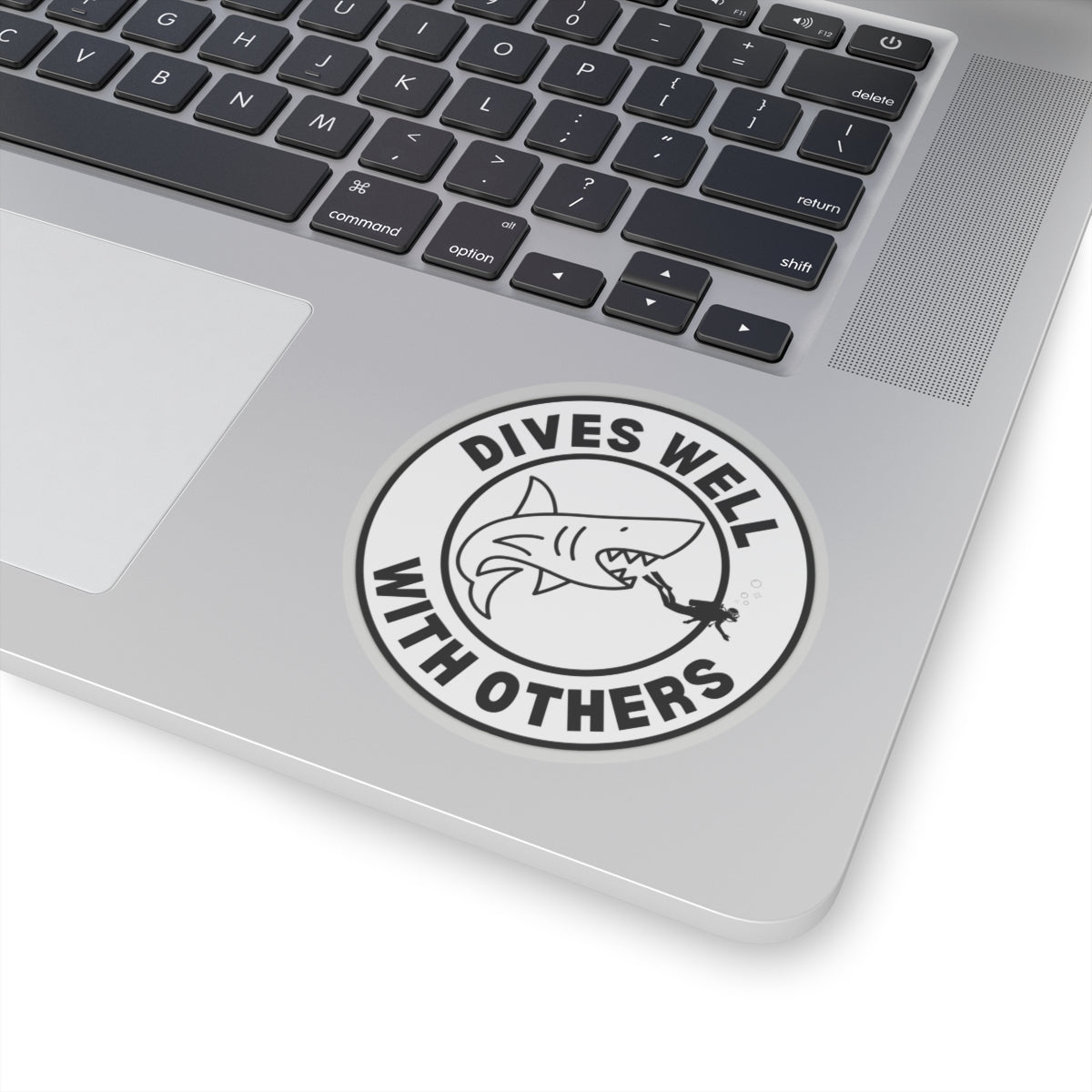 Dives Well With Others | Scuba Diving Kiss Cut Sticker
