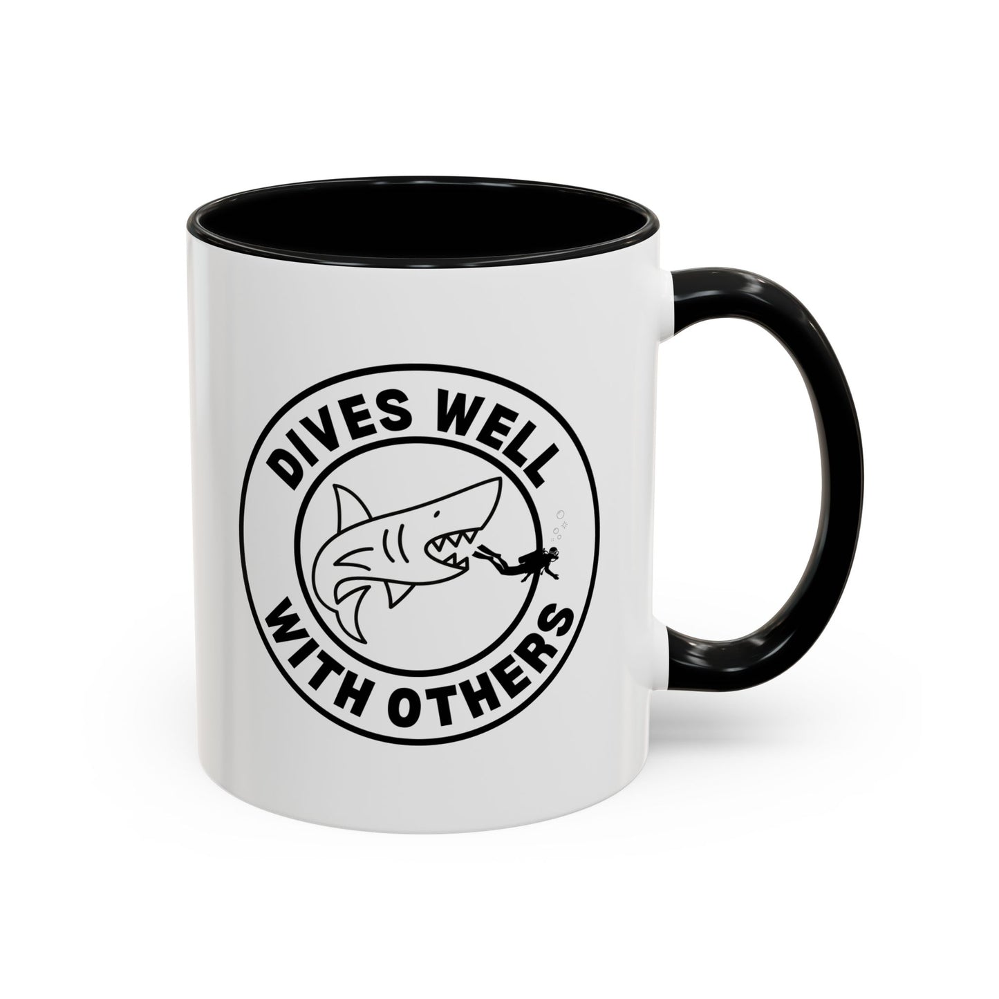 Dives Well With Others | 11oz Ceramic Coffee Cup