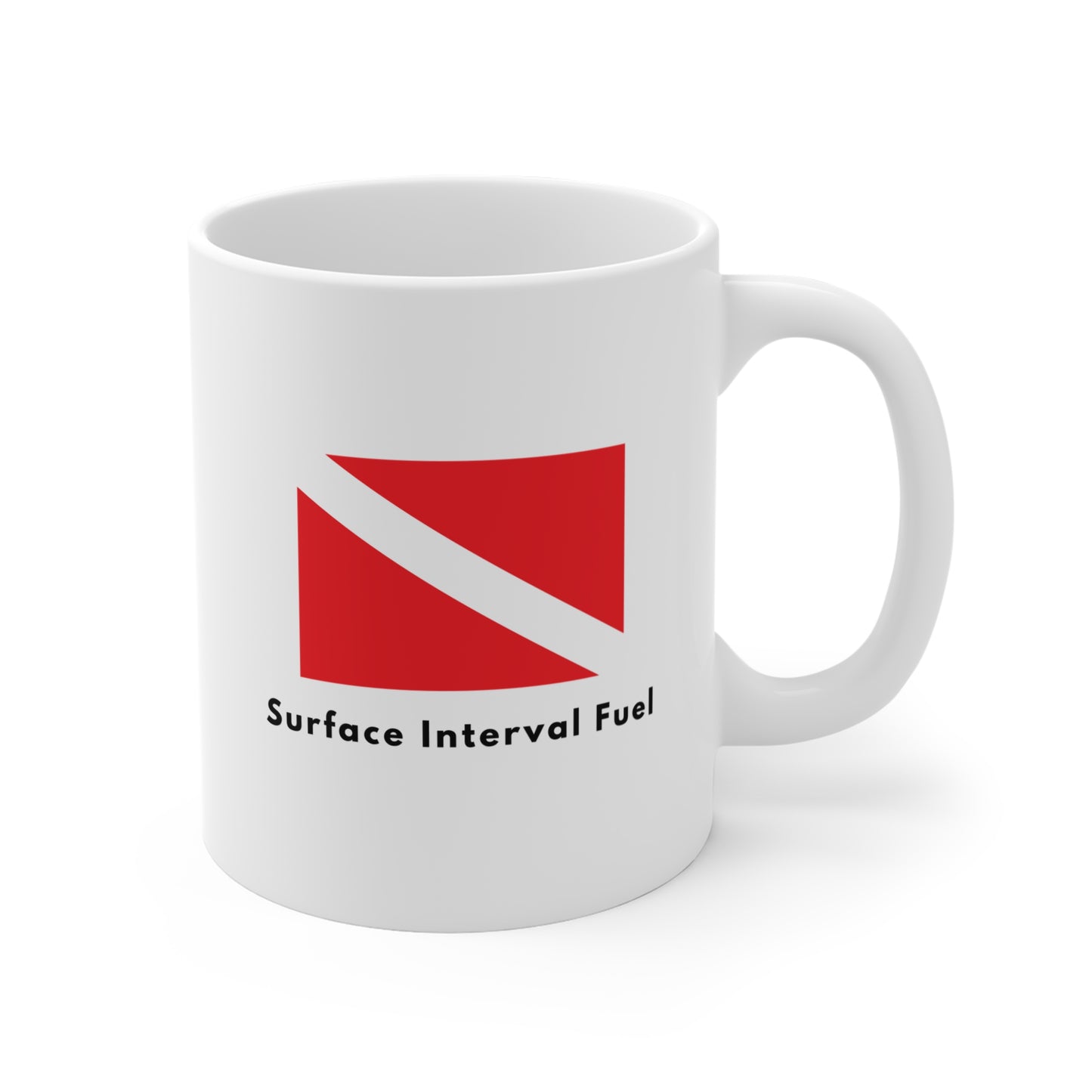 Scuba Diving | Water & Mask & Fins & Nitrox | 11oz Ceramic Coffee Cup